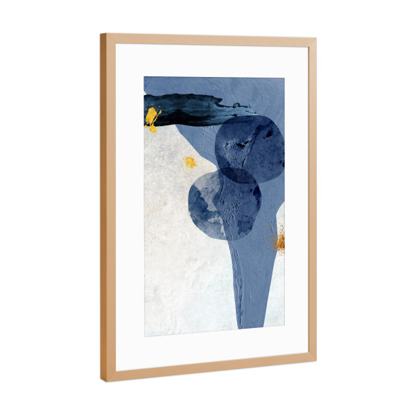 Poster mit Rahmen Kupfer "Blue Abstract" artboxONE - Abstrakt