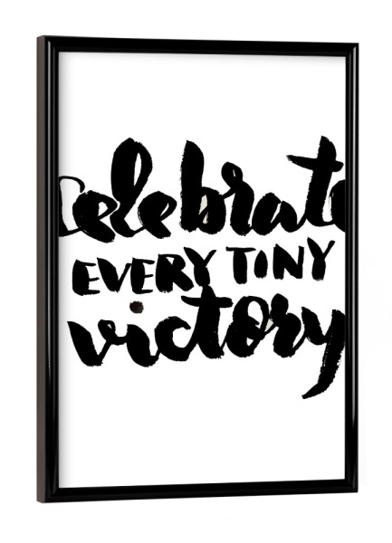 Poster mit schwarzem Rahmen "Tiny victory" artboxONE - Typografie