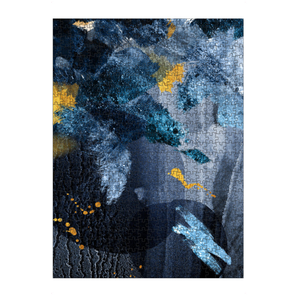 artboxONE Puzzle "Blue and Gold Abstract" artboxONE - Abstrakt