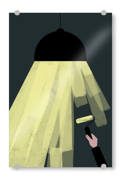 Acrylglasbild "Light Paint" artboxONE - Für Kinder,Comic,Menschen,Architektur - Anstrich,Malen,Lampe,Zauberstab,Farbe,Anstreichen,Licht,Pinsel,Hand