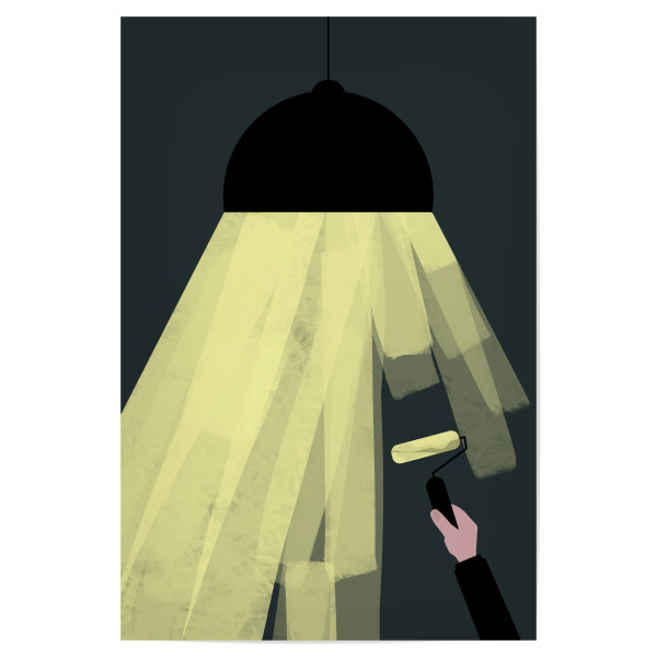 Poster 30x20 cm "Light Paint" artboxONE - Für Kinder,Comic,Menschen,Architektur - Anstrich,Malen,Lampe,Zauberstab,Farbe,Anstreichen,Licht,Pinsel,Hand