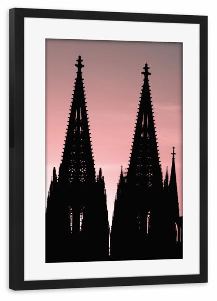 Poster mit Rahmen schwarz "KÖLNER DOM TURMSPITZEN" artboxONE - Städte,Städte / Köln,Architektur