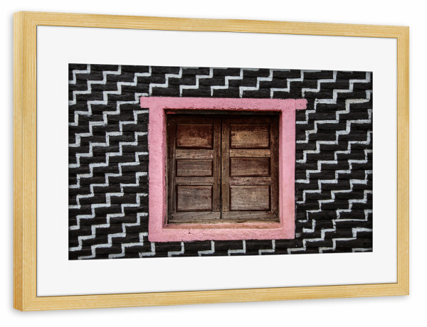 Poster mit Rahmen kiefer "Äthiopisches Fenster" artboxONE - Architektur,Geometrie,Reise / Afrika