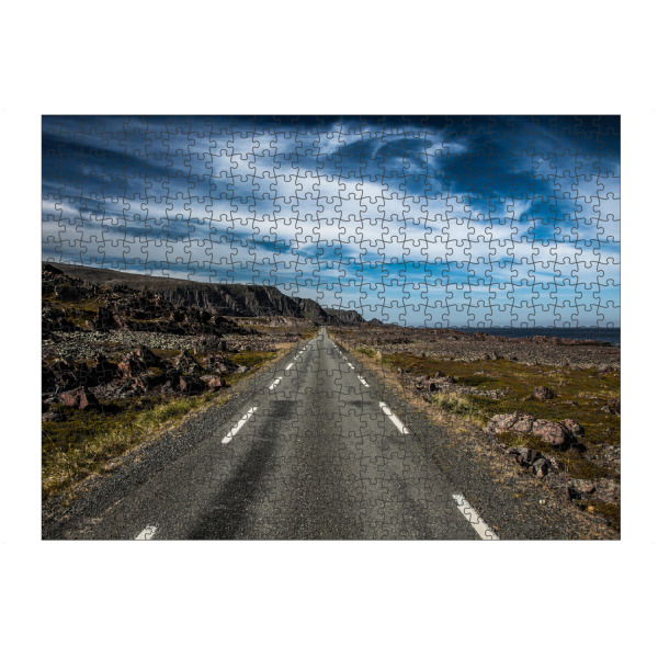 artboxONE Puzzle "Road Trip" artboxONE - Natur,Reise,Reise / Länder - Straße,Reise,Landschaft,Wolken,Himmel,Meer,Felsküste,Küste,Norwegen