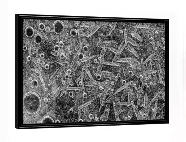 Poster mit schwarzem Rahmen "Eiskunst VI" artboxONE - Natur,Abstrakt,Schwarzweiß