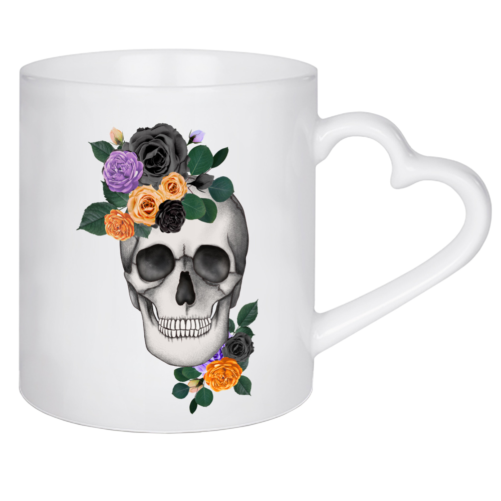 Herztasse "Halloween-Schädel" artboxONE - Floral,Halloween