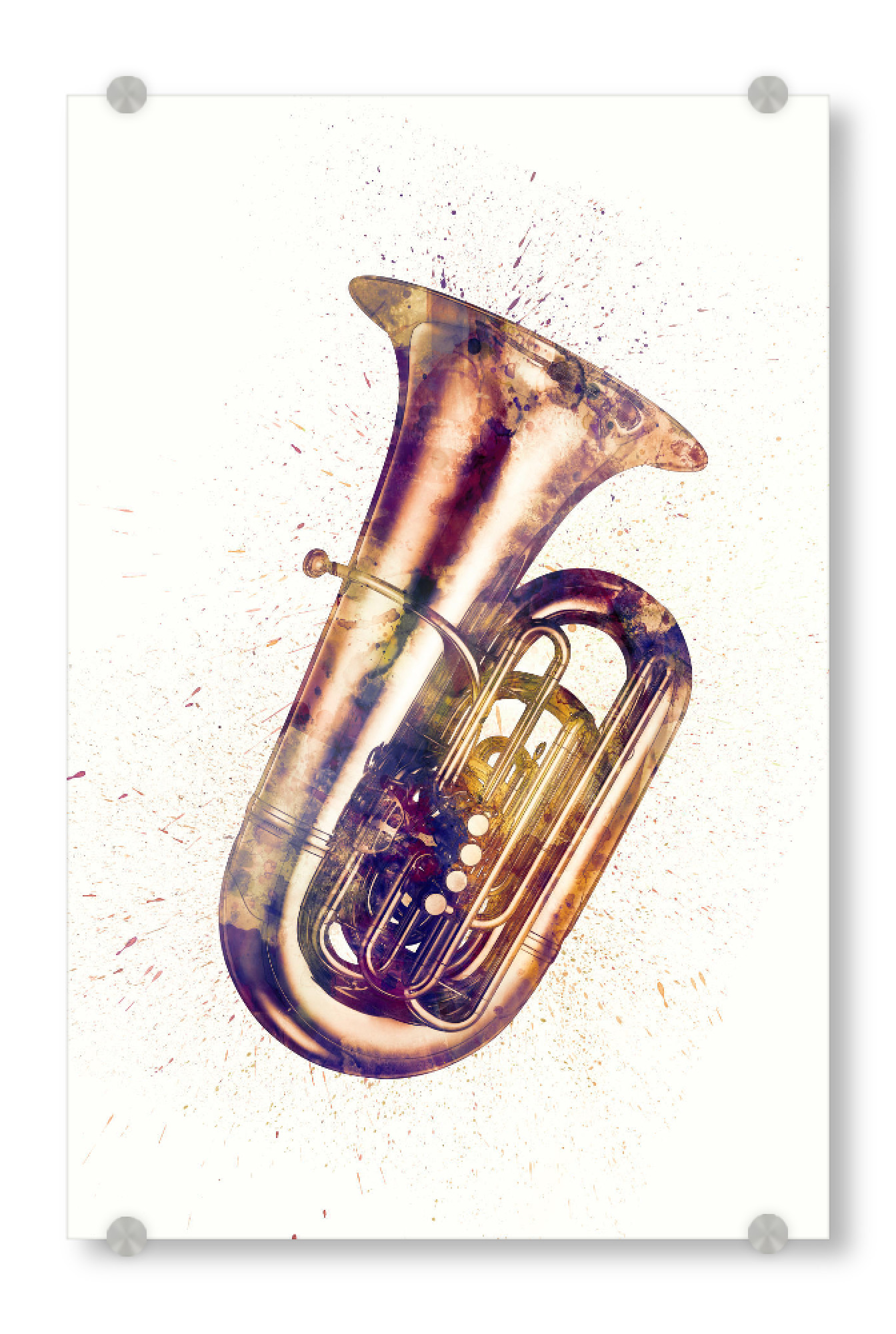 Acrylglasbild "Tuba Abstract Watercolor" artboxONE - Musik,Festivals