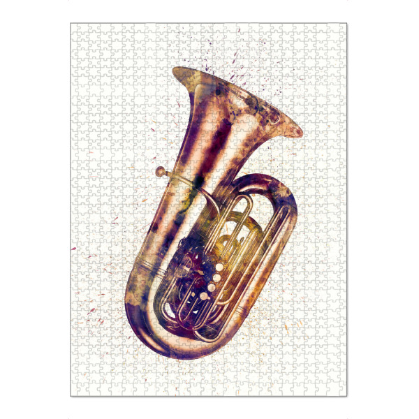 Puzzle Ravensburger "Tuba Abstract Watercolor" artboxONE - Musik,Festivals
