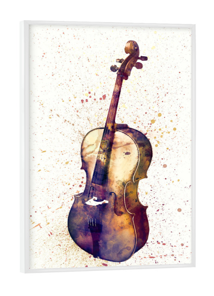 Poster mit weißem Rahmen "Cello Abstract Watercolor" artboxONE - Musik,Festivals