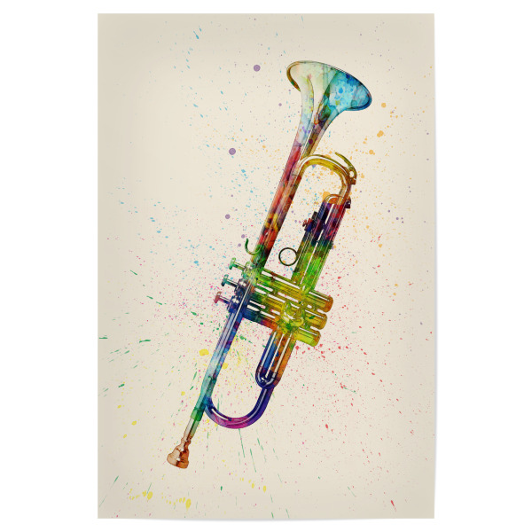 Poster 30x20 cm "Trumpet Abstract Watercolor bunt" artboxONE - Musik,Festivals