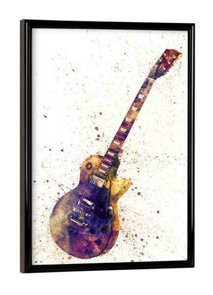 Poster mit schwarzem Rahmen "Electric Guitar Abstract Watercolor I" artboxONE - Musik,Festivals