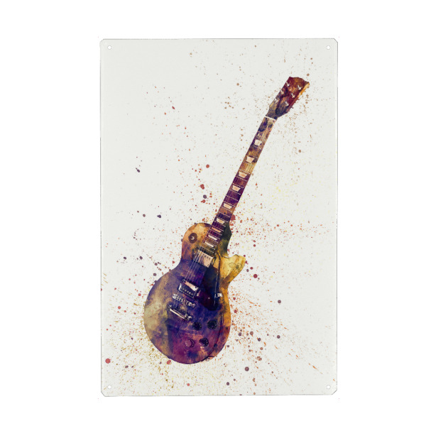 Holzbild "Electric Guitar Abstract Watercolor I" artboxONE - Musik,Festivals