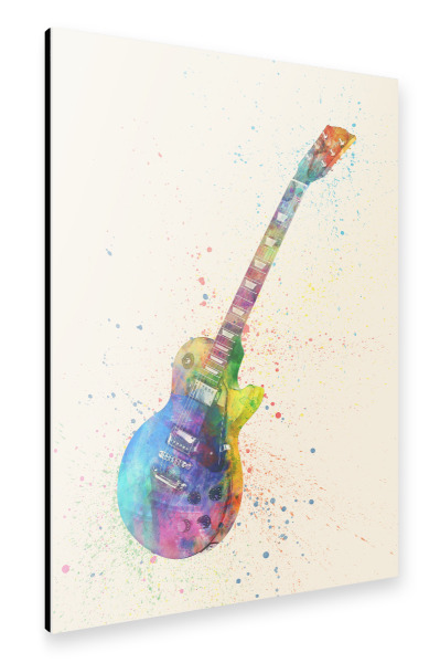 Alu-Dibond "Electric Guitar Abstract Watercolor I bunt" 30x20 cm artboxONE