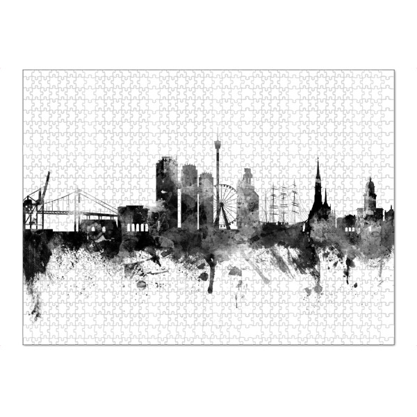 Puzzle Ravensburger "Gothenburg Sweden Skyline bw" artboxONE - Städte,Reise,Schwarzweiß