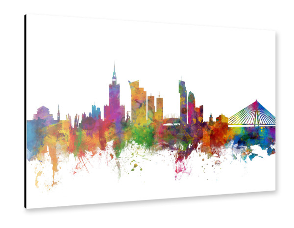 Alu-Dibond "Warsaw Poland Skyline" 30x20 cm artboxONE