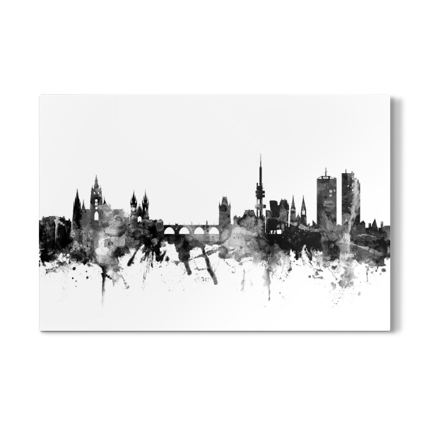 Galerie-Print "Prague (Praha) Czech Republic Skyline bw" 30x20 cm artboxONE