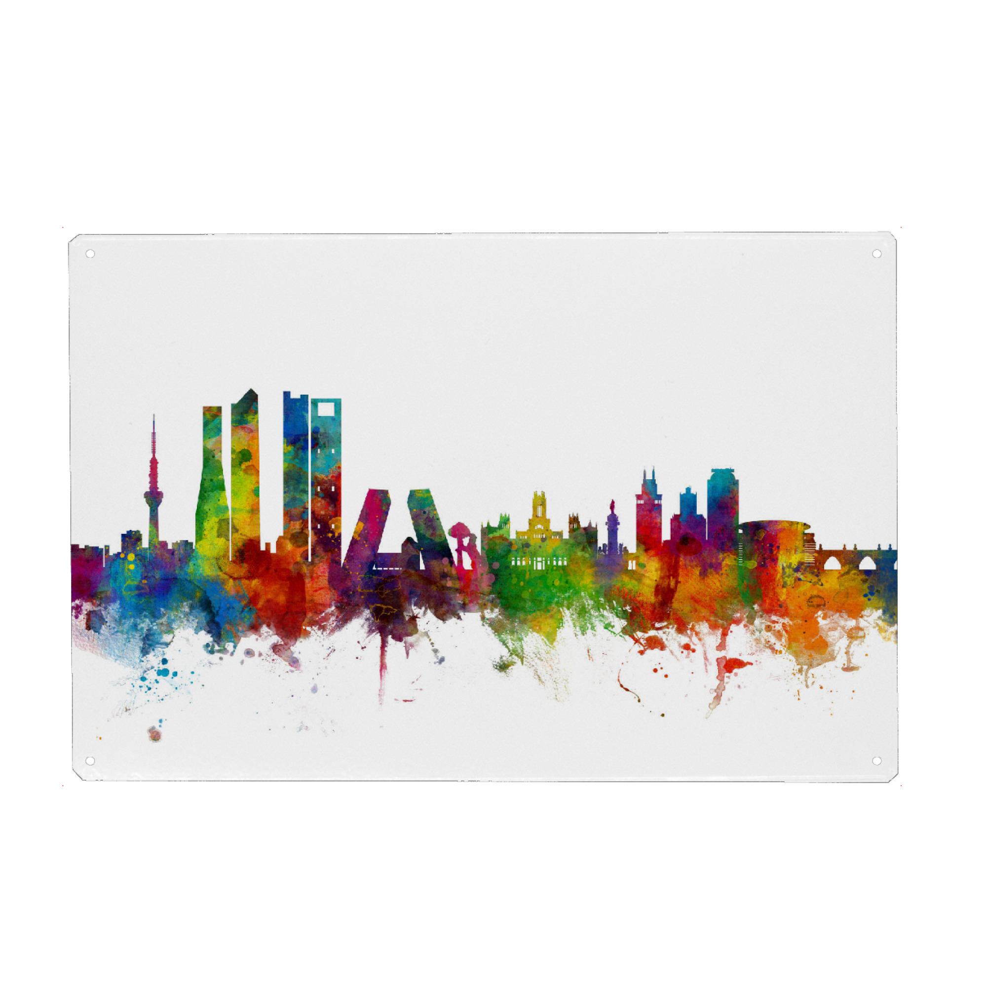 Holzbild "Madrid Spain Skyline" artboxONE - Städte,Reise