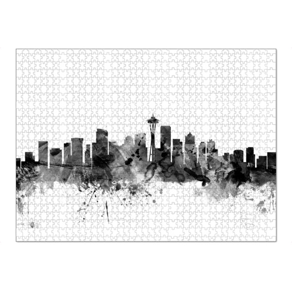 Puzzle Ravensburger "Seattle Washington Skyline bw" artboxONE - Städte,Reise,Schwarzweiß