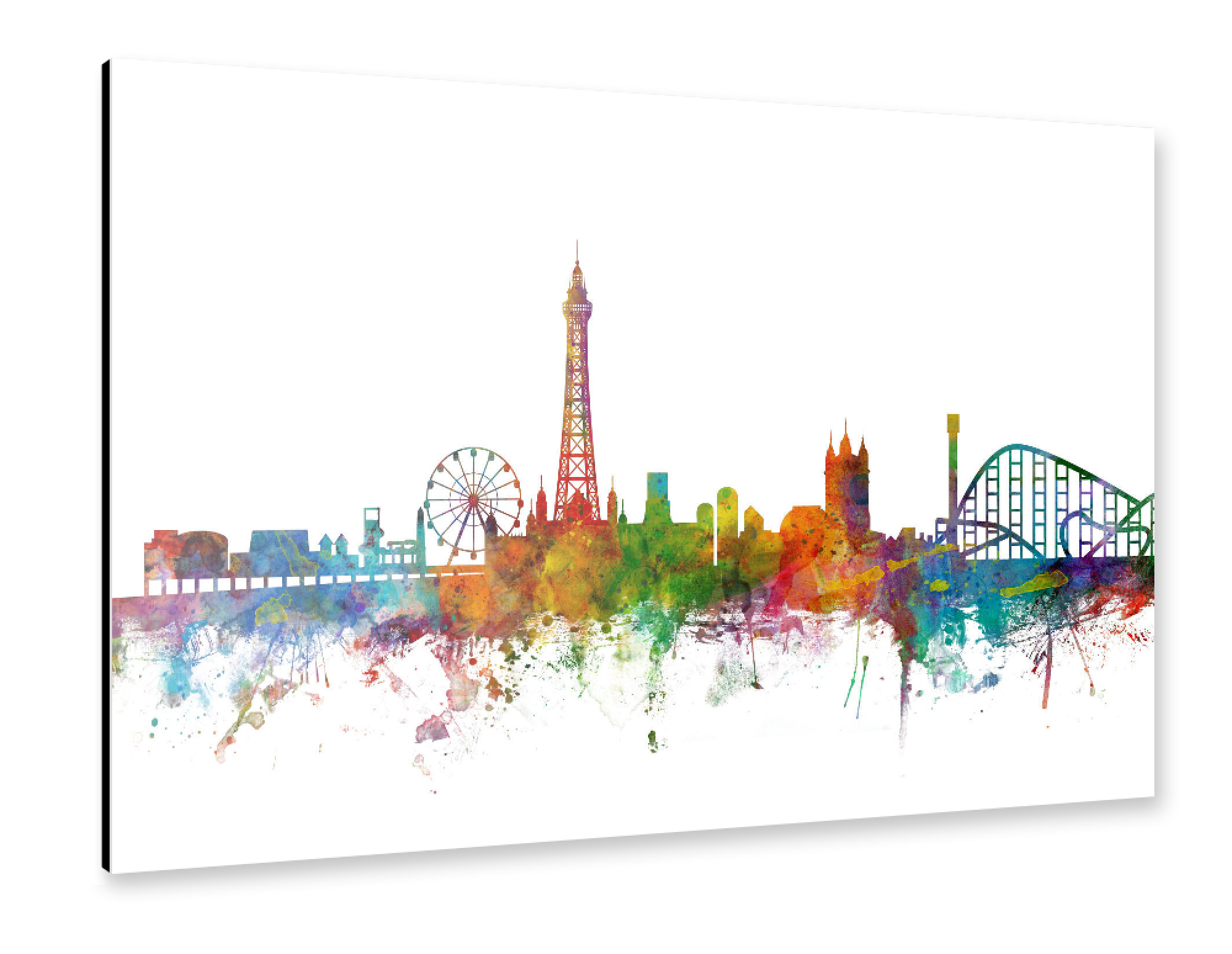 Alu-Dibond "Blackpool England Skyline" 30x20 cm artboxONE