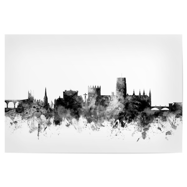 Poster 30x20 cm "Durham England Skyline Cityscape bw" artboxONE - Städte,Reise,Schwarzweiß