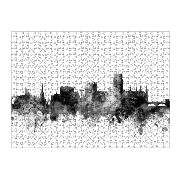 artboxONE Puzzle "Durham England Skyline Cityscape bw" artboxONE - Städte,Reise,Schwarzweiß