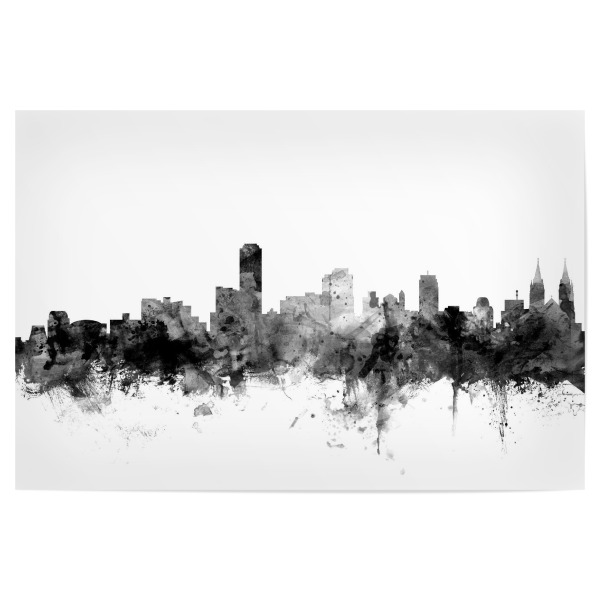 Poster "Adelaide Australia Skyline" artboxONE - Städte,Reise,Schwarzweiß