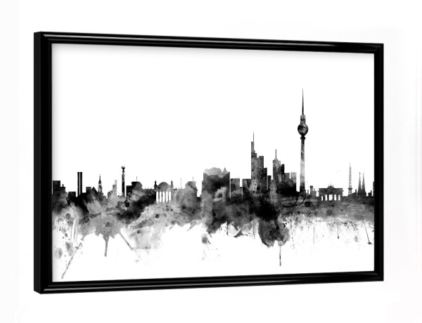 Poster mit schwarzem Rahmen "Berlin Germany Skyline" artboxONE - Städte,Städte / Berlin,Reise,Schwarzweiß