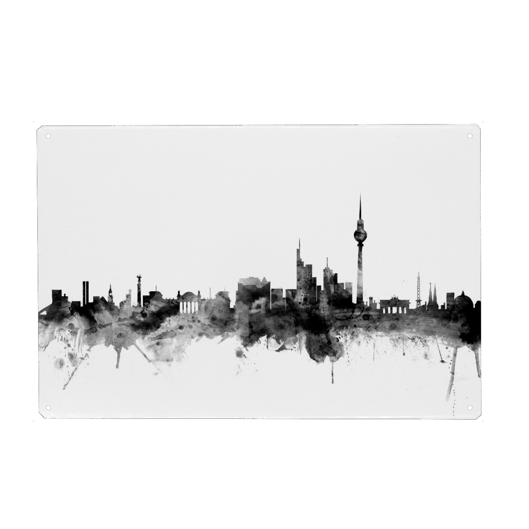 Holzbild "Berlin Germany Skyline" artboxONE - Städte,Städte / Berlin,Reise,Schwarzweiß - Berlin,Germany,Skyline,Schwarzweiß,City,Stadt