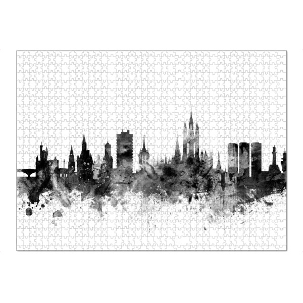 Puzzle Ravensburger "Aberdeen Scotland Skyline bw" artboxONE - Städte,Reise,Schwarzweiß