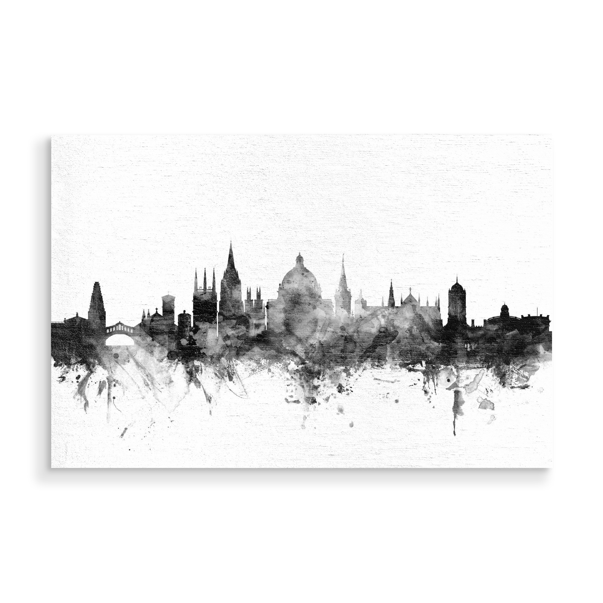 Holzbild "Oxford England Skyline bw" artboxONE - Städte,Reise,Schwarzweiß