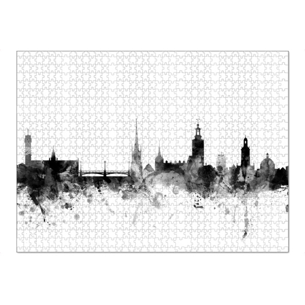 Puzzle Ravensburger "Stockholm Sweden Skyline" artboxONE - Städte,Reise,Schwarzweiß,Städte / Stockholm