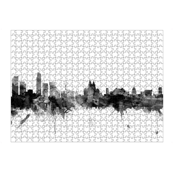 artboxONE Puzzle "Liverpool England Skyline 3" artboxONE - Städte,Reise,Schwarzweiß