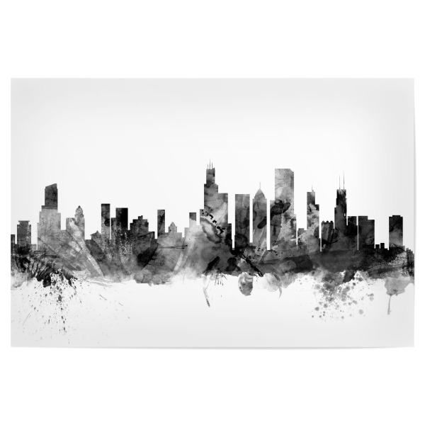 Poster "Chicago Illinois Skyline" artboxONE - Städte,Reise,Schwarzweiß,Städte / Chicago