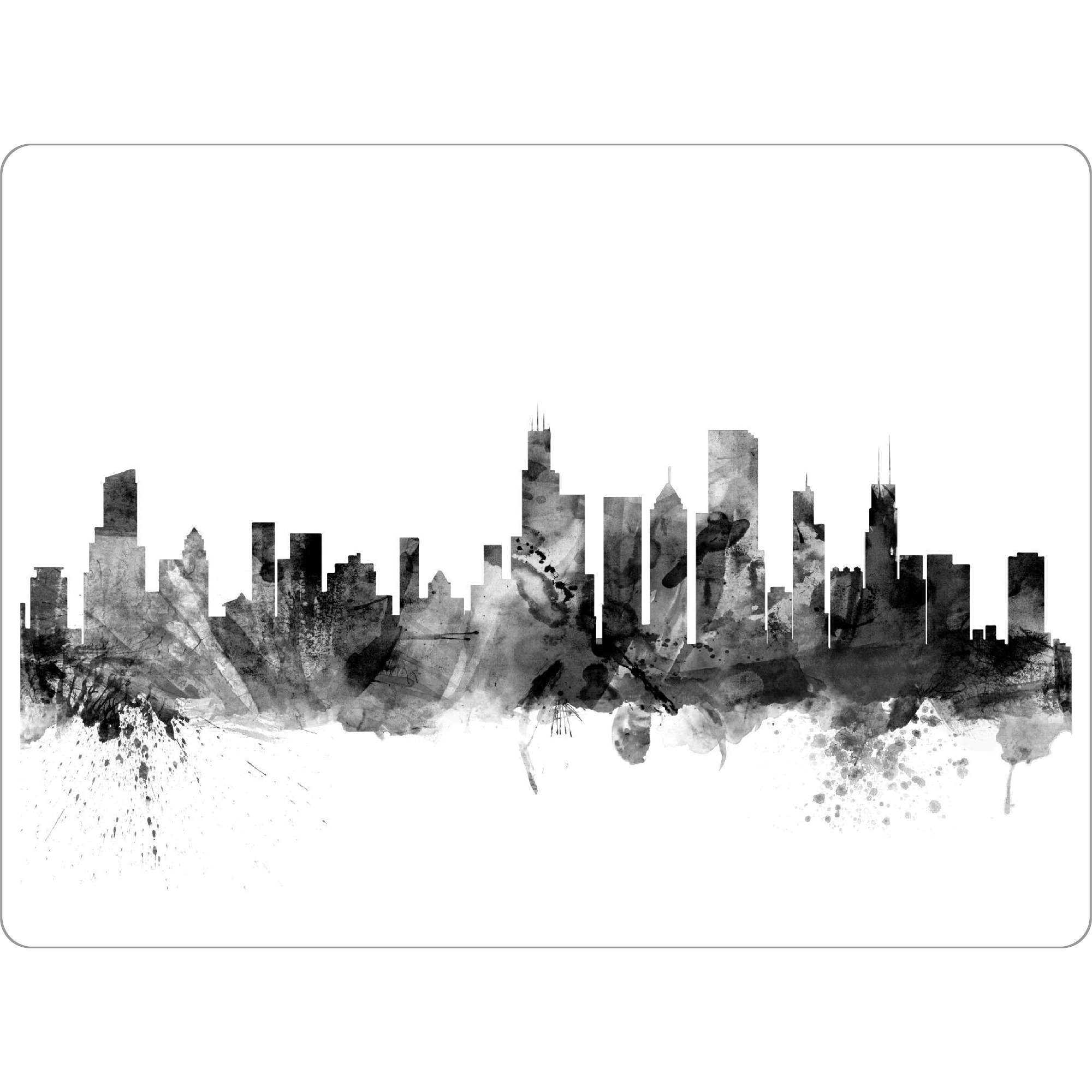 Tischset "Chicago Illinois Skyline" artboxONE - Städte,Reise,Schwarzweiß,Städte / Chicago