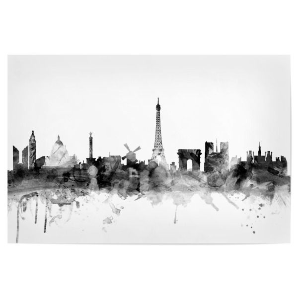 Poster "Paris France Skyline bw" artboxONE - Städte,Reise,Schwarzweiß,Städte / Paris