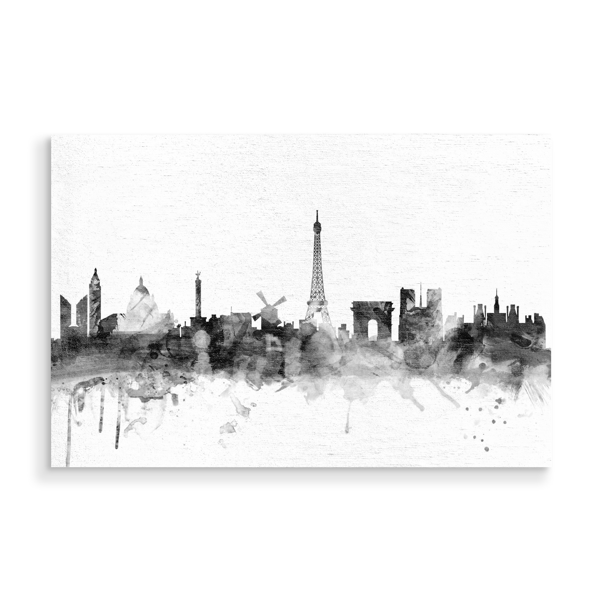 Holzbild "Paris France Skyline bw" artboxONE - Städte,Reise,Schwarzweiß,Städte / Paris