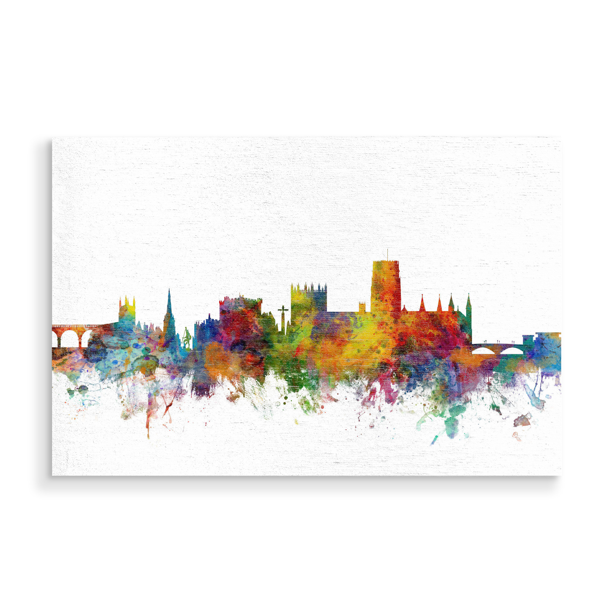 Holzbild "Durham England Skyline Cityscape" artboxONE - Städte,Reise