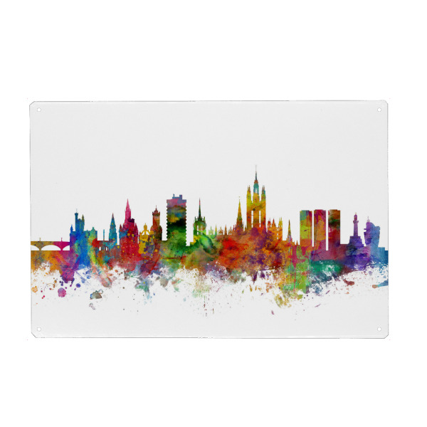 Metall Poster "Aberdeen Scotland Skyline" artboxONE - Städte,Reise