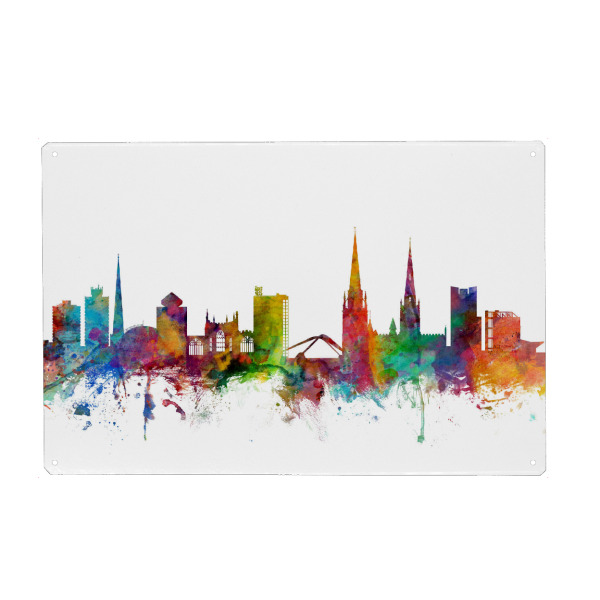 Metall Poster "Coventry England Skyline" artboxONE - Städte,Reise