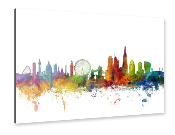 Alu-Dibond "Bunte Skyline von London" 30x20 cm artboxONE