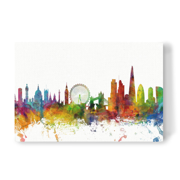 Leinwandbild "Bunte Skyline von London" artboxONE - Städte,Städte / London,Reise - Skyline,London,England,Wasserfarbe,City,Stadt,Bunt,Colorful