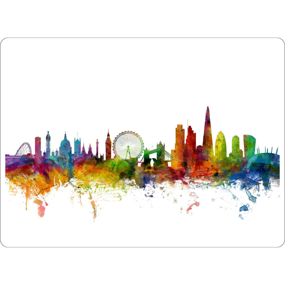Tischset "Bunte Skyline von London" artboxONE - Städte,Städte / London,Reise - Skyline,London,England,Wasserfarbe,City,Stadt,Bunt,Colorful