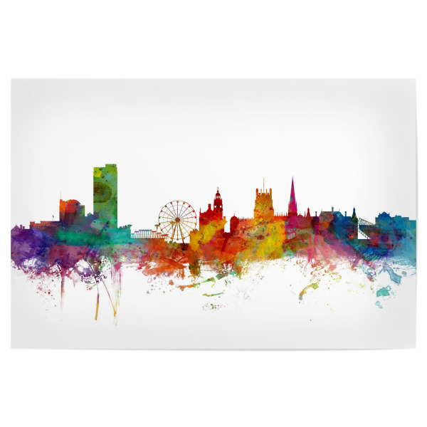 Poster "Sheffield England Skyline" artboxONE - Städte,Reise