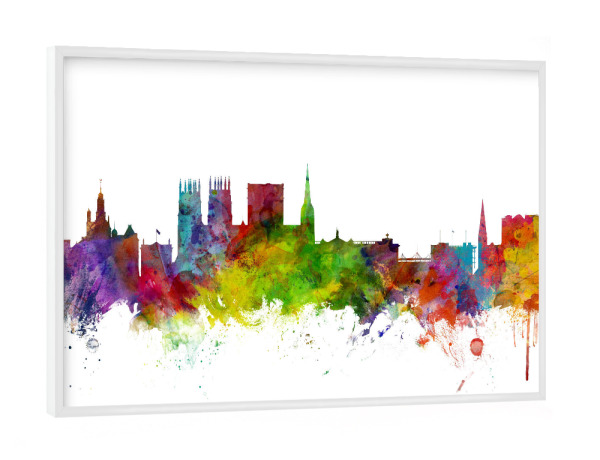 Poster mit weißem Rahmen "York England Skyline" artboxONE - Städte,Reise