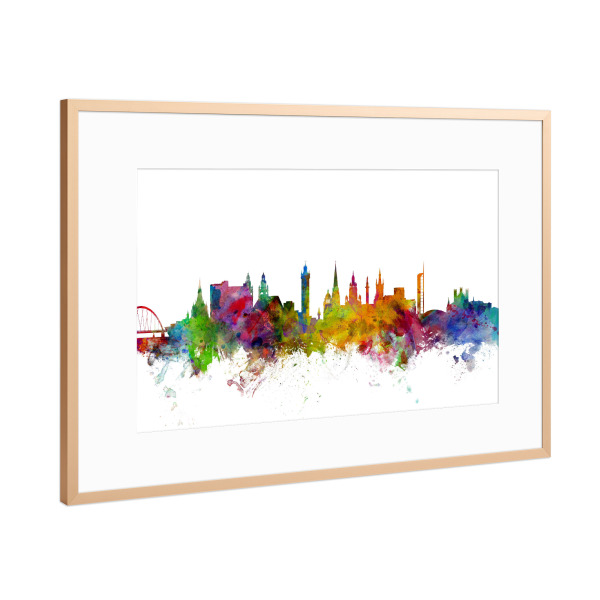 Poster mit Rahmen Kupfer "Glasgow Scotland Skyline 2" artboxONE - Städte,Reise