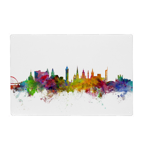 Metall Poster "Glasgow Scotland Skyline 2" artboxONE - Städte,Reise