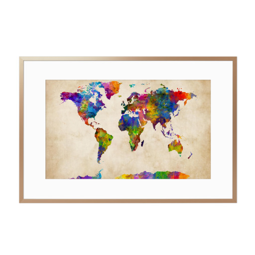 Watercolor Map of the World Map 2