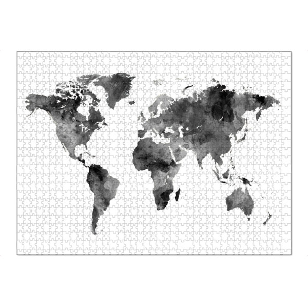 Puzzle Ravensburger "Map of the World Watercolor" artboxONE - Schwarzweiß,Kartografie
