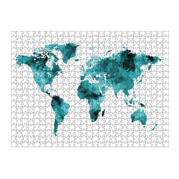 Puzzle Ravensburger "Map of the World Map Watercolor" artboxONE - Kartografie - Weltkarte,World map,Wasserfarben,Aquarell - Bild weltkarte