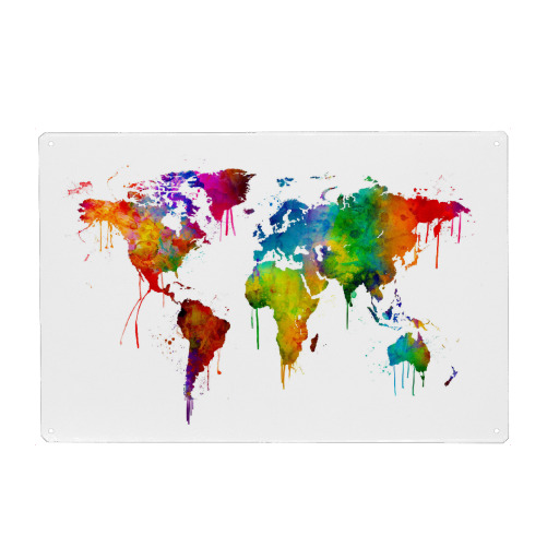 Watercolor Map of the World 2